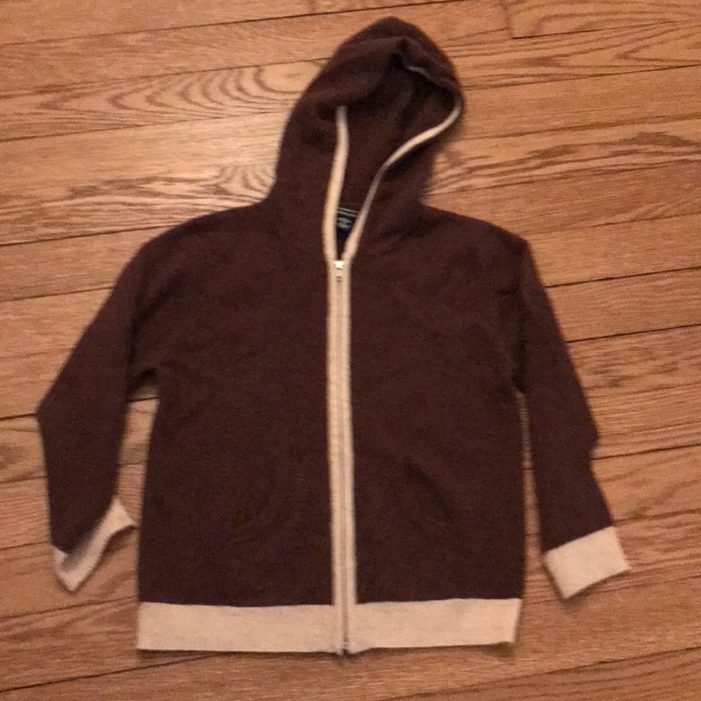 Boys hooded 100% cashmere sweater brown size 6
